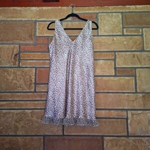 Inner Most Leopard Print V-Neck Satin Tank Dress Medium